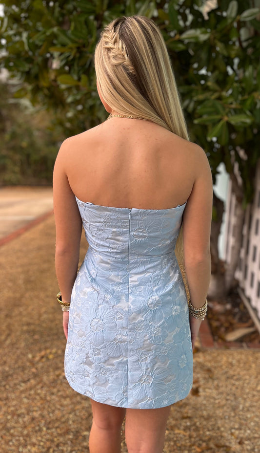 Lt Blue Puzzle Mini Dress