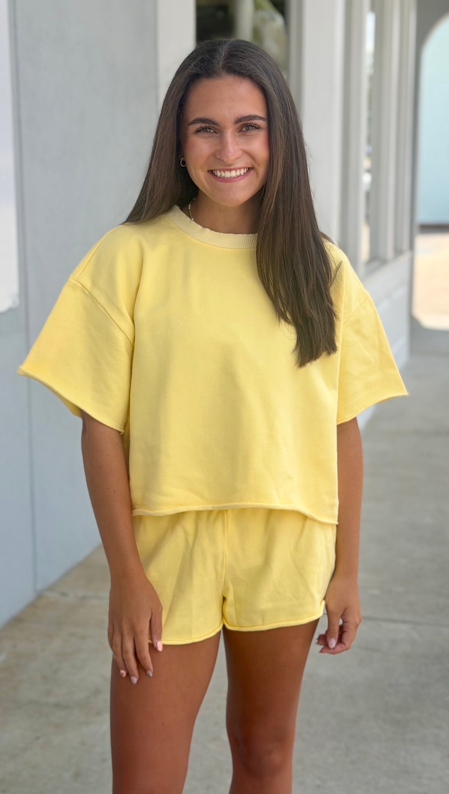 Yellow Terry Raw Edge SET