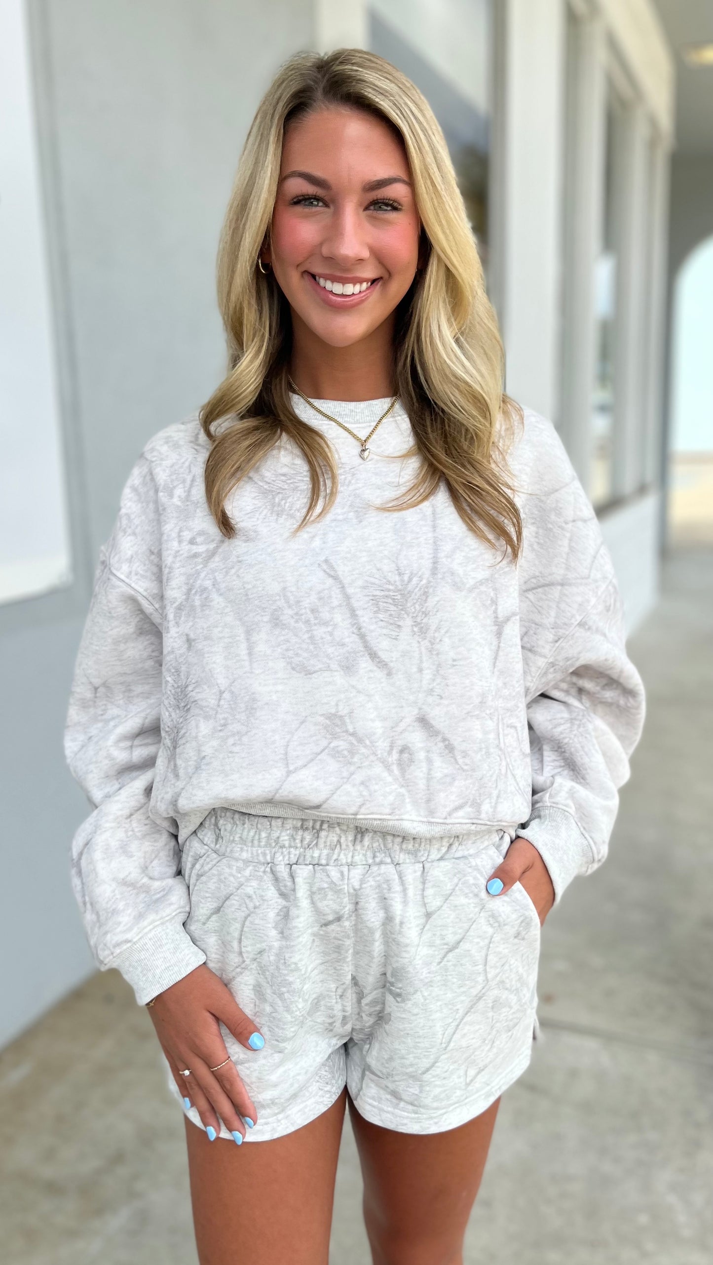 Knit Gray Camo Sweatshirt