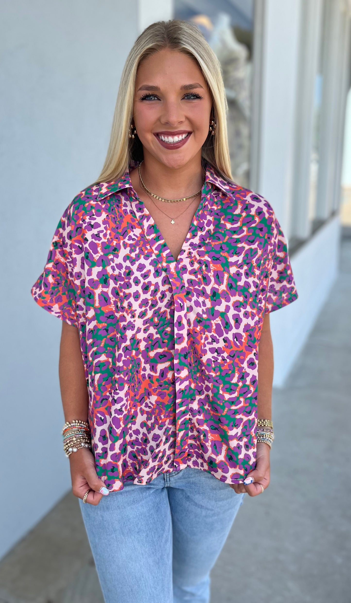 Leopard Print High Low Top