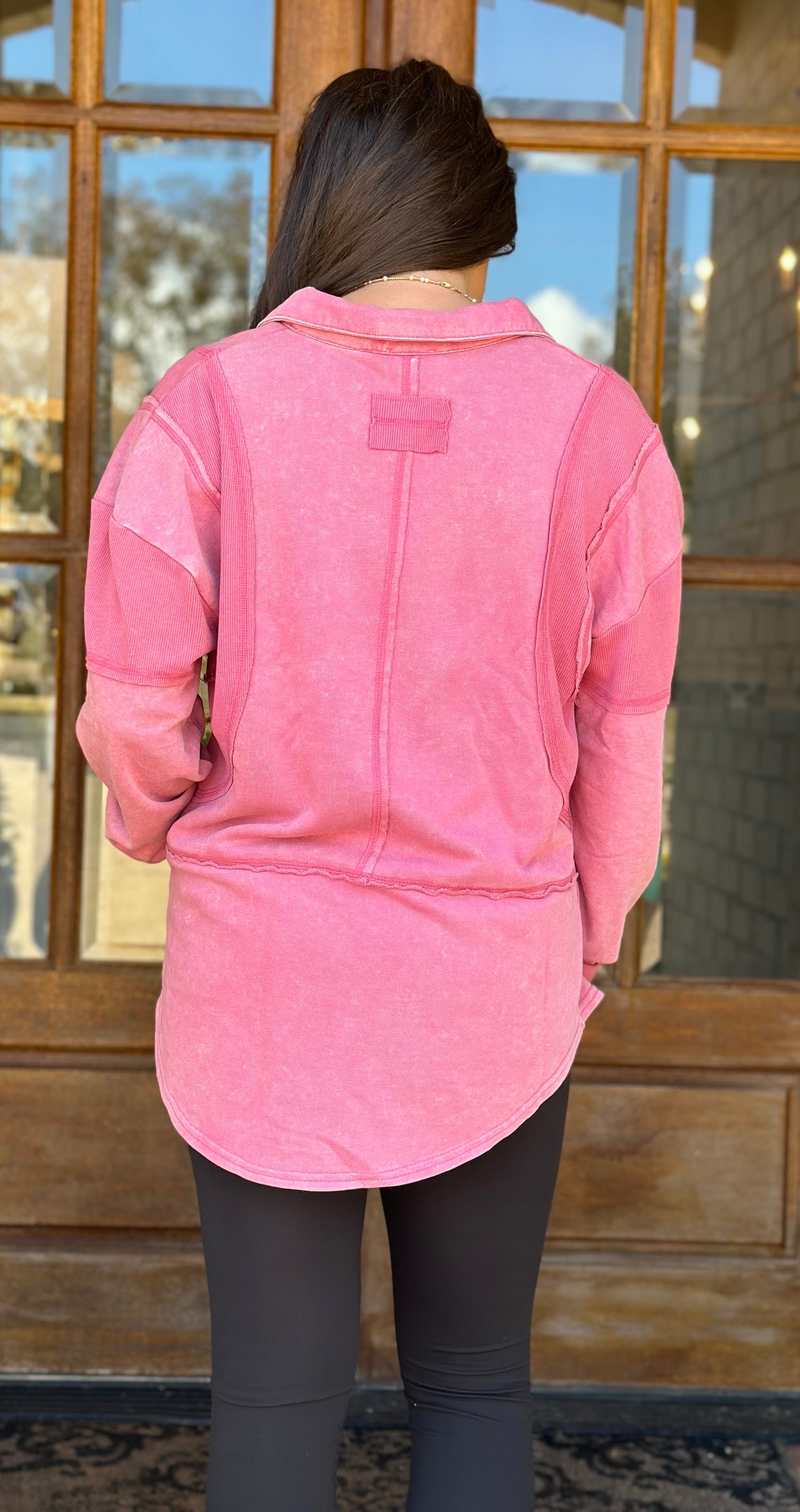 Mauve Mineral Wash Oversized Top