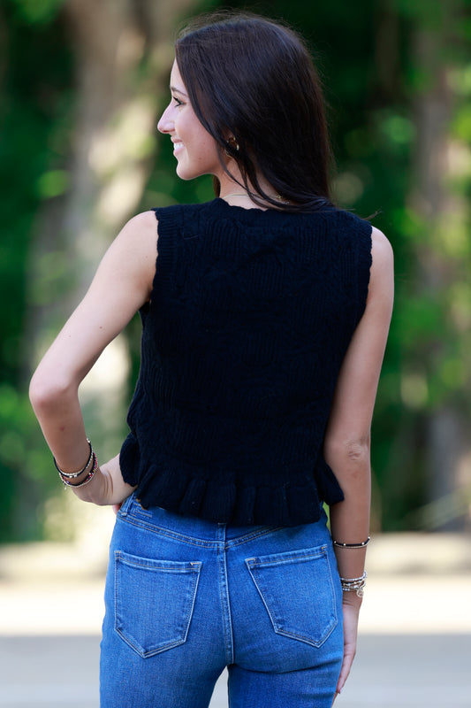 Black Bow Tie Sweater Vest