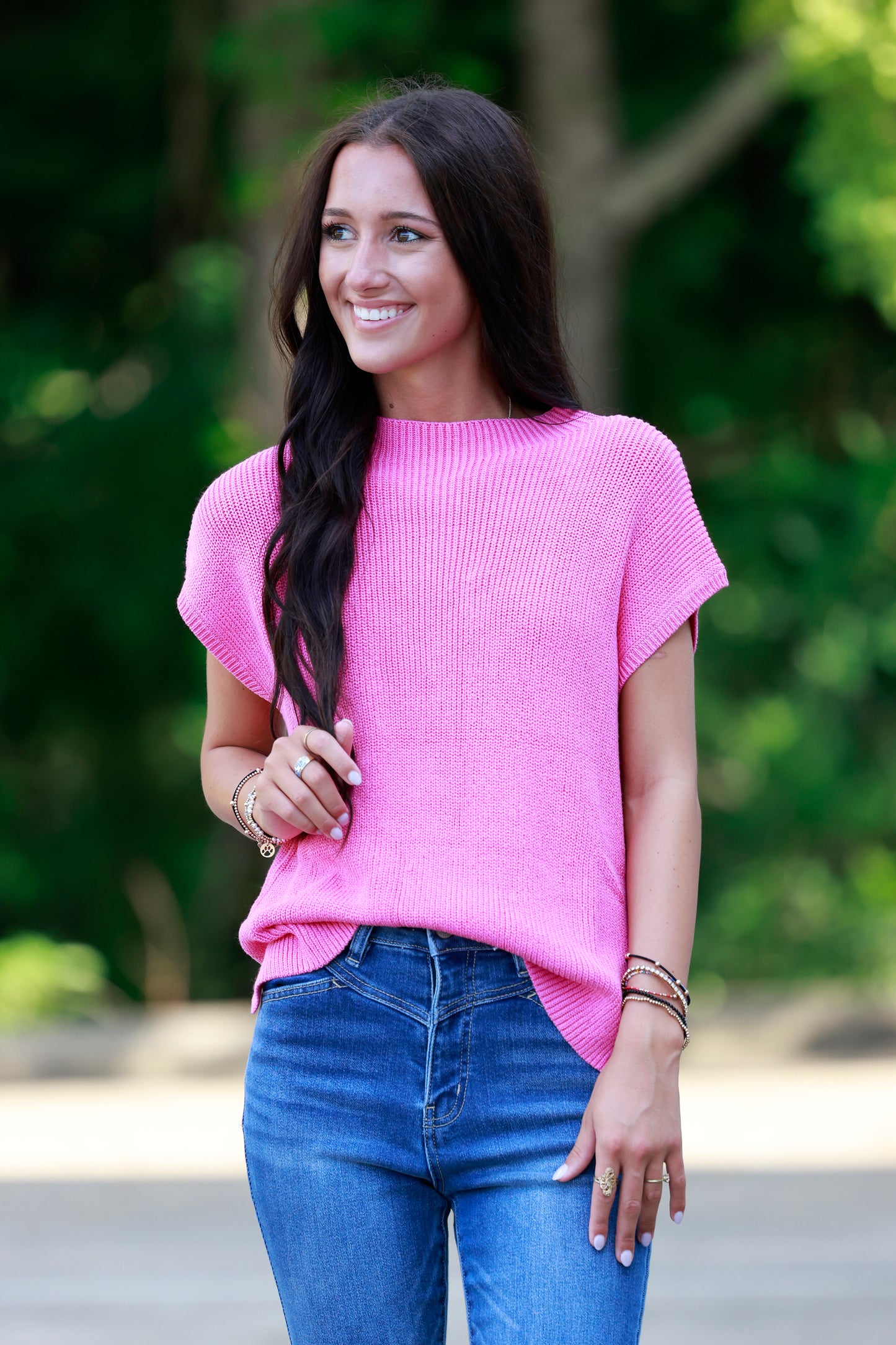 Punch Mock Neck Sweater Top