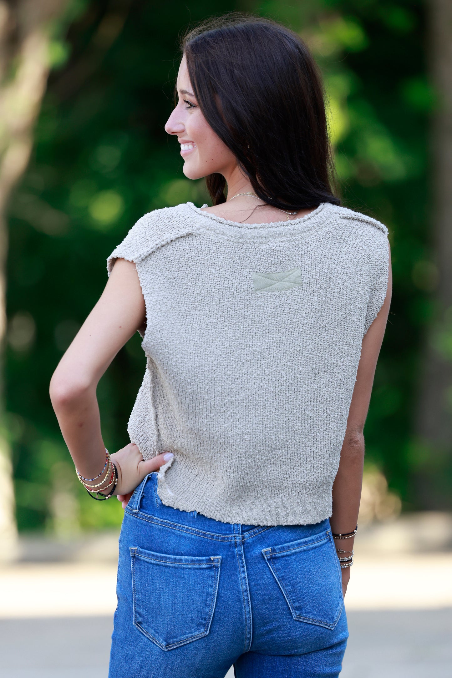 Oat Slouchy Cropped Sweater