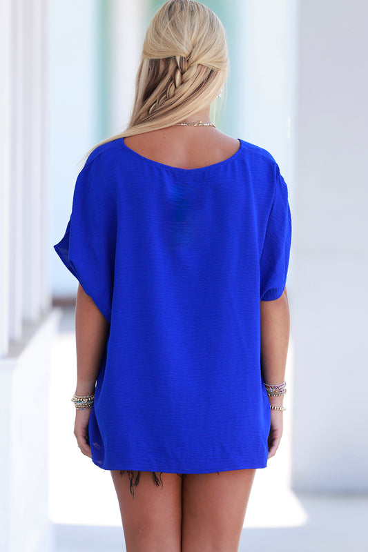 Royal Blue V Neck