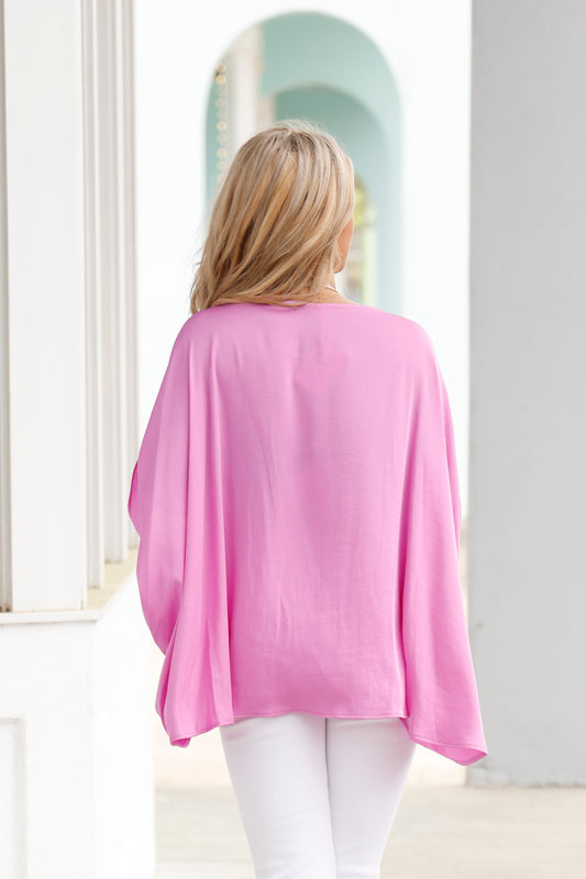 Lavender Silk Boat Neck Top