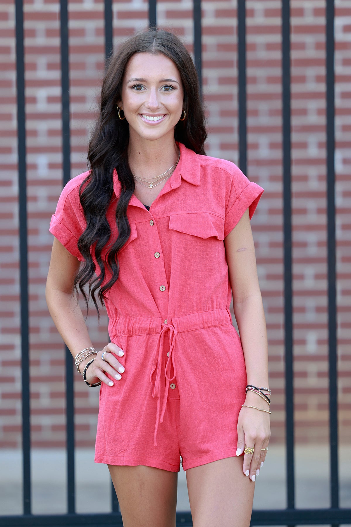 Red Collared Romper