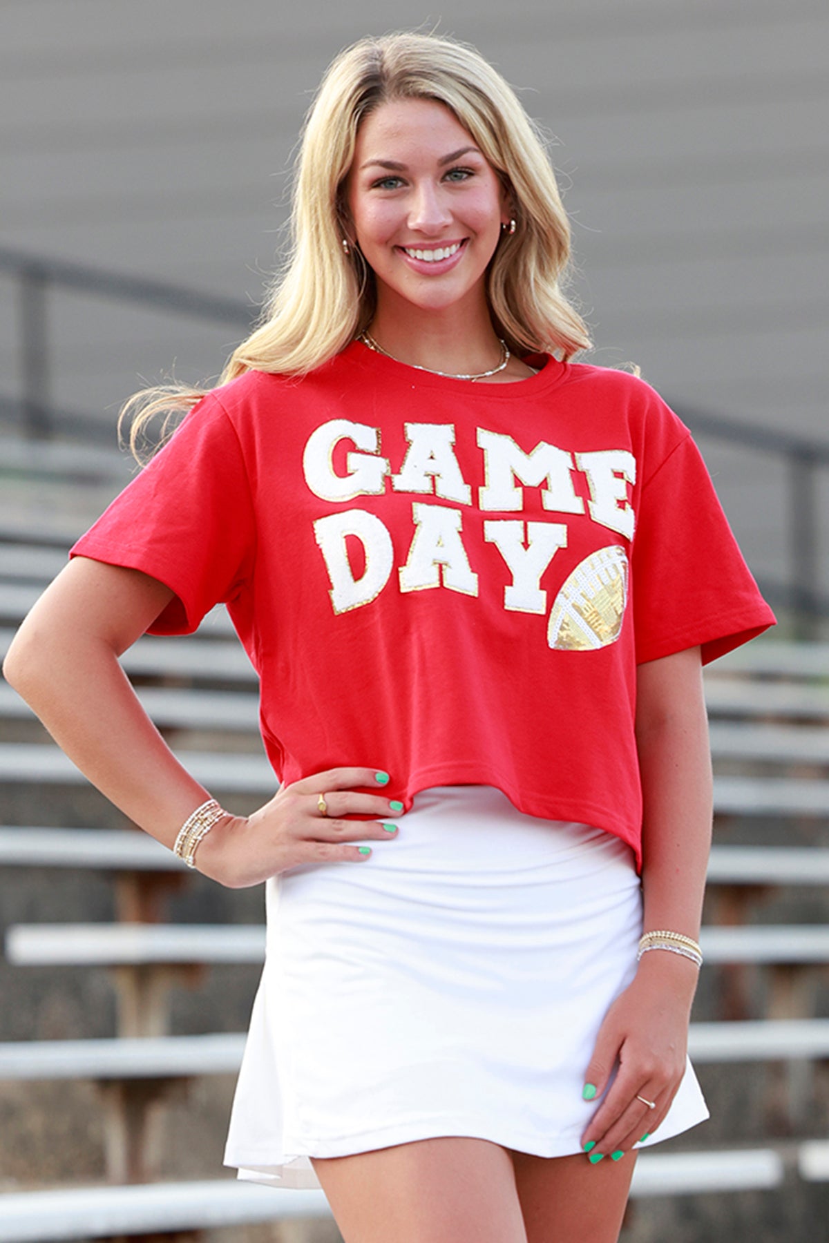 Red Game Day Football Top