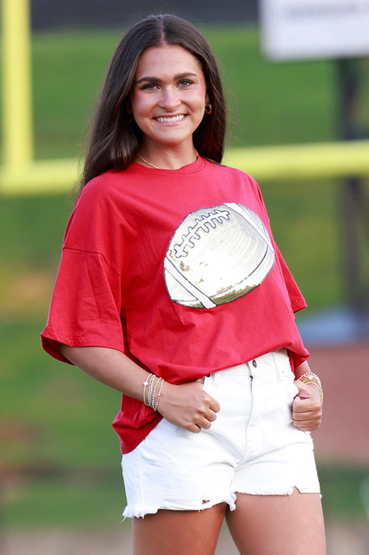 Red Football Patch Tee