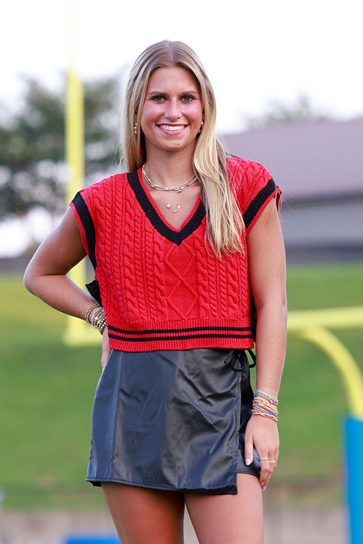 Red/Black Bow Sweater Vest