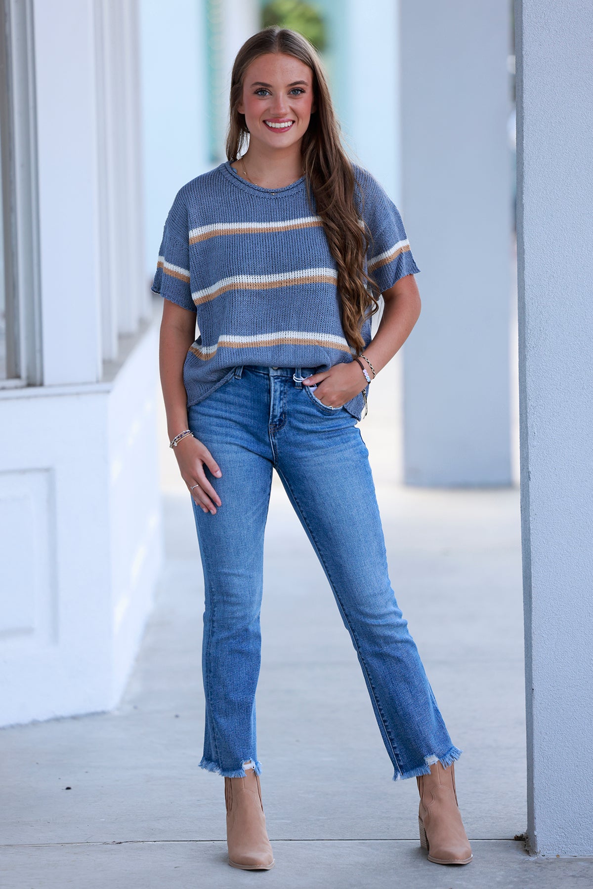 Blue Combo Lightweight Sweater