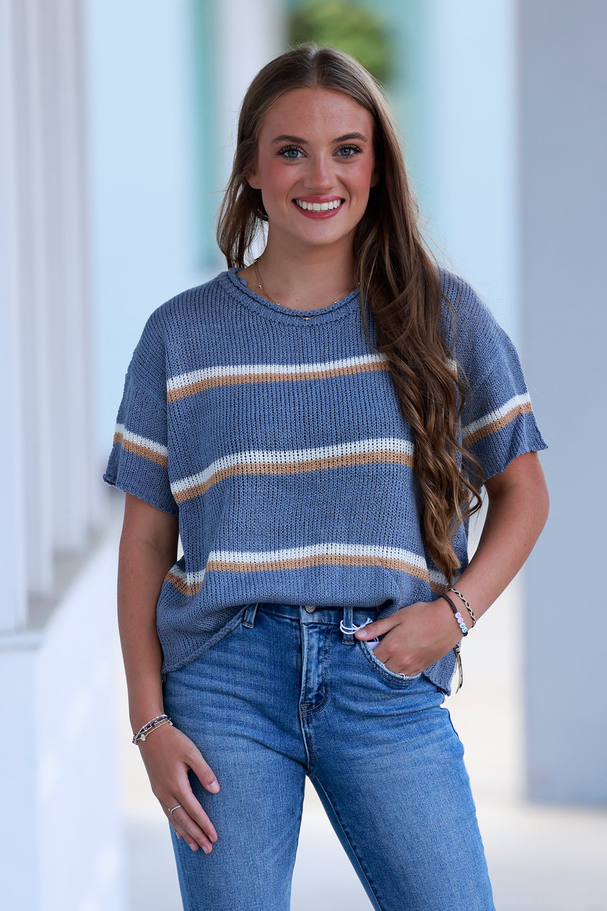 Blue Combo Lightweight Sweater