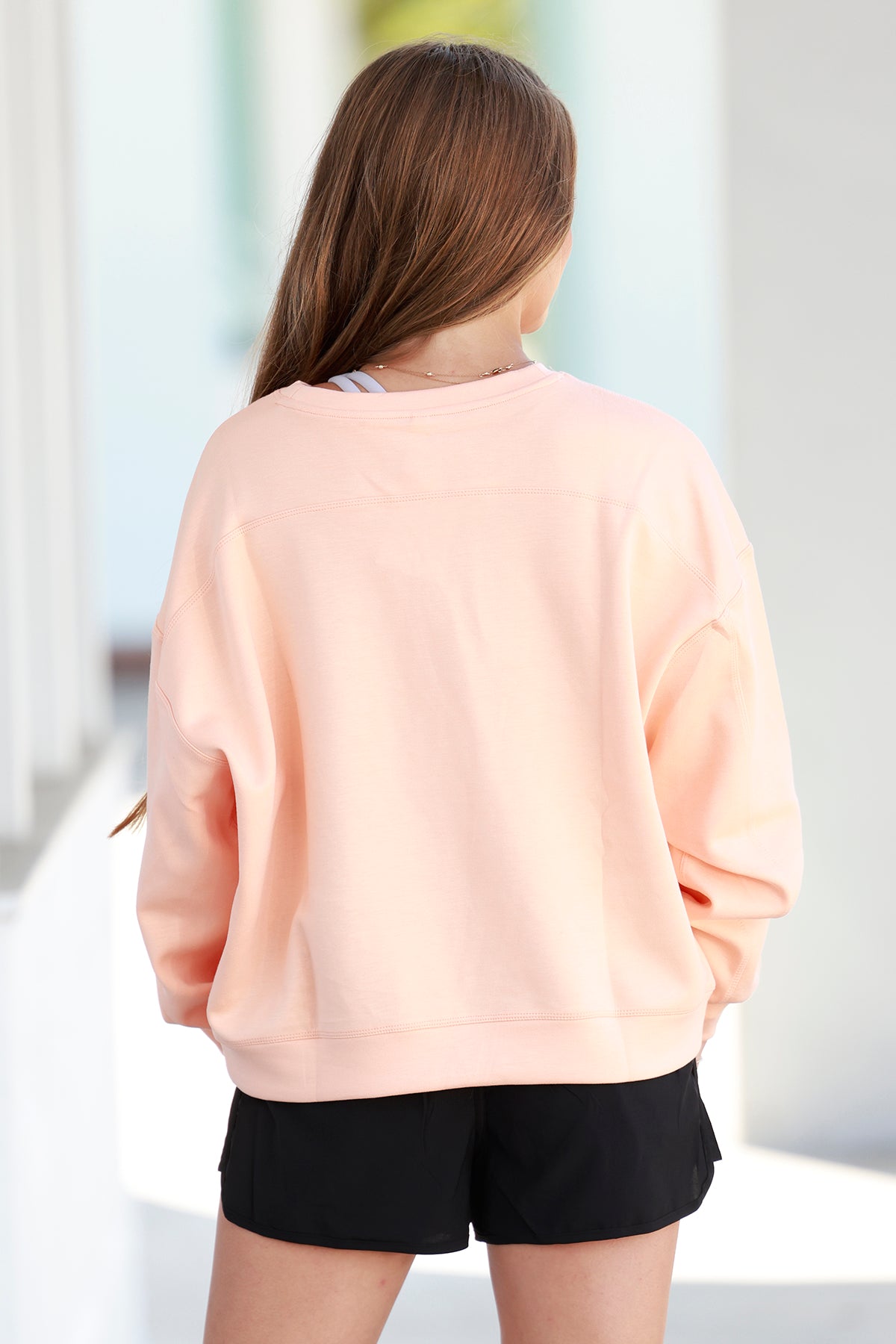 Peach Scuba Cropped Sweatshirt