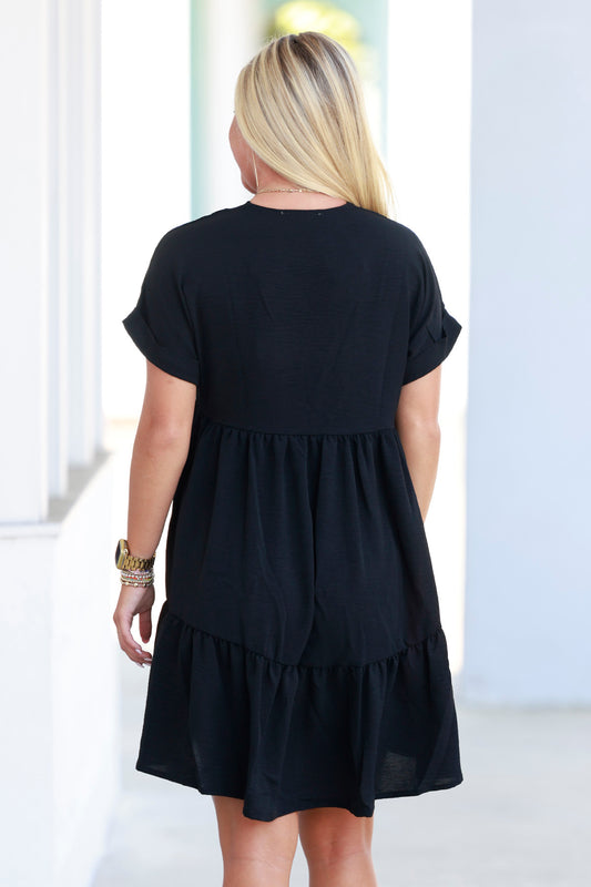 Black Drop Shoulder Dress