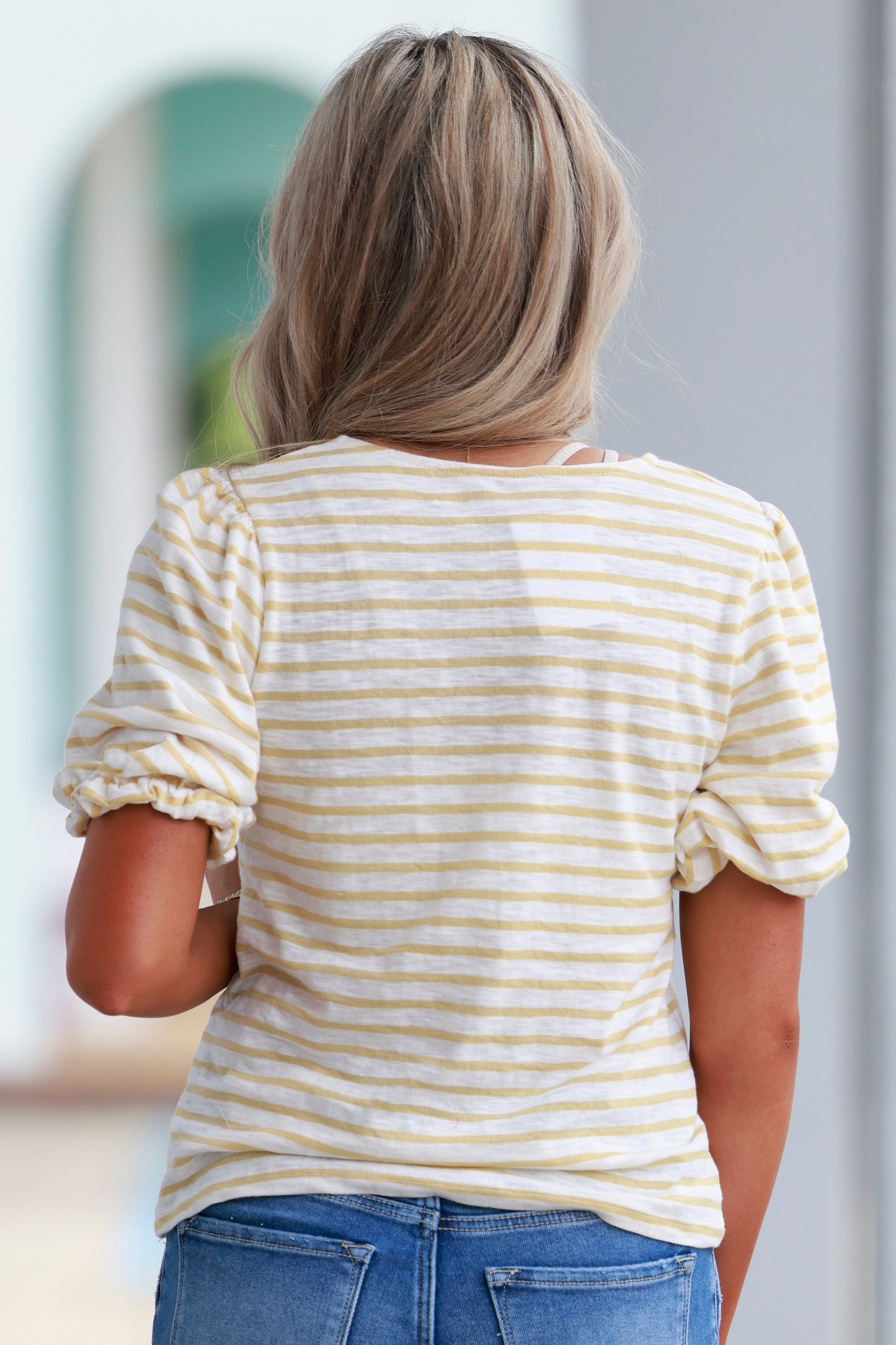 Ivory/Yellow Knit Top