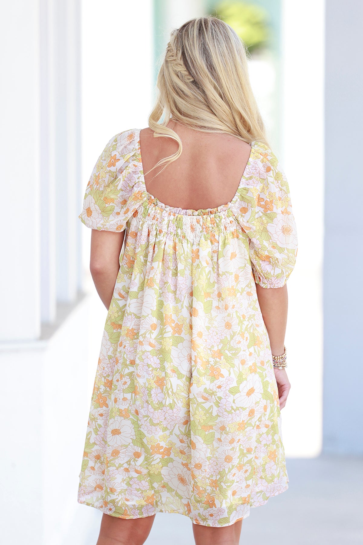 Yellow Combo Flower Print Dress