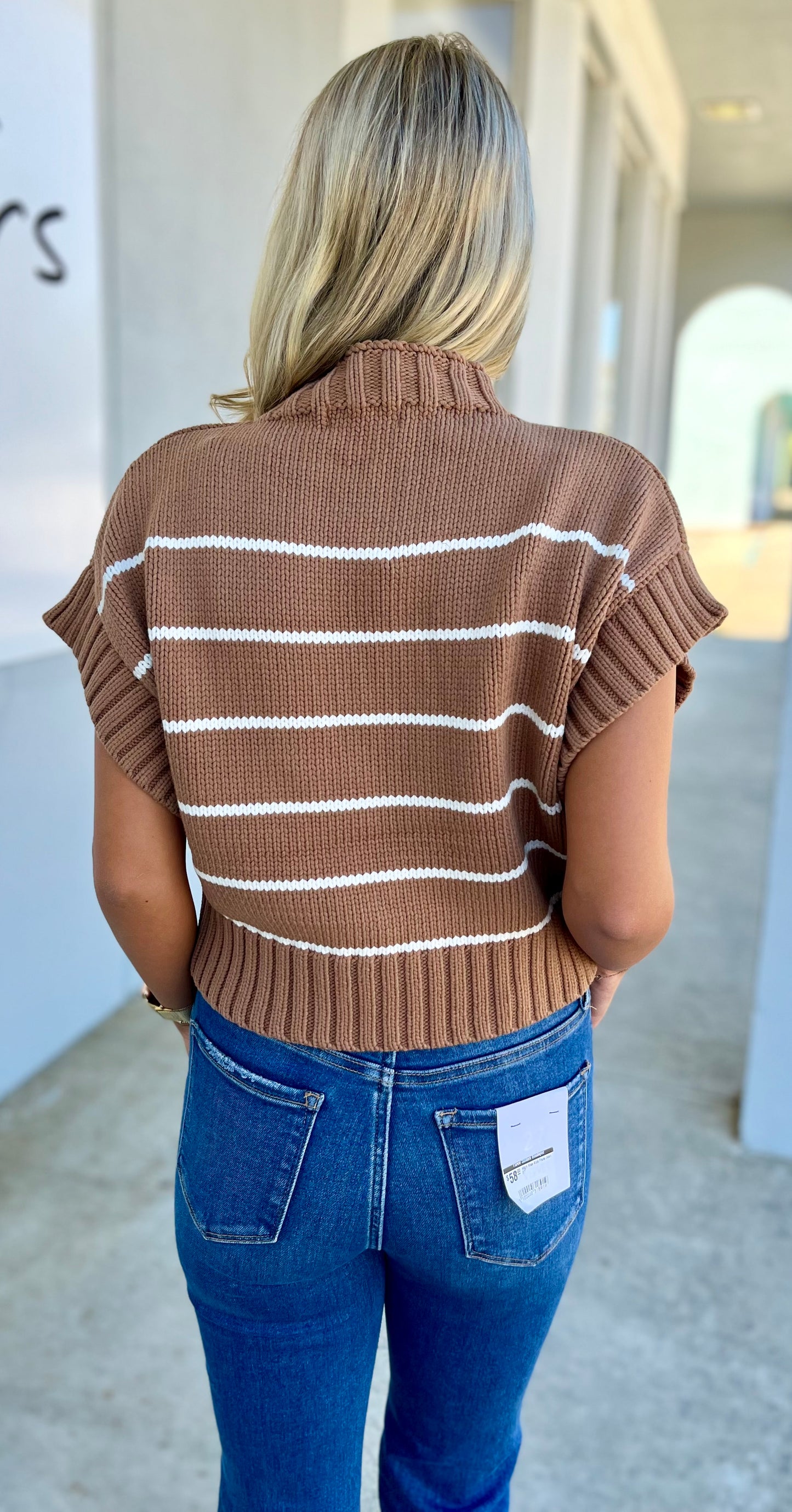 Deep Camel Striped Sweater