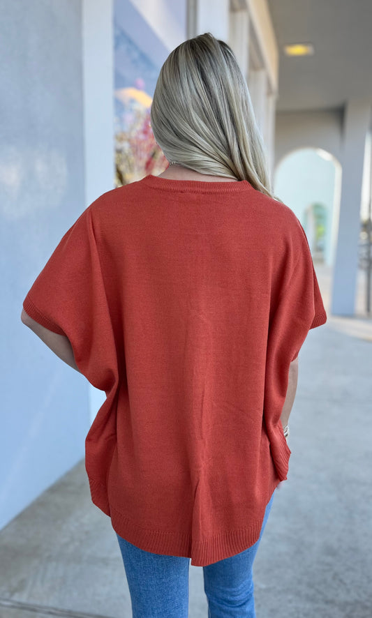 Rust Dolman Knit Top