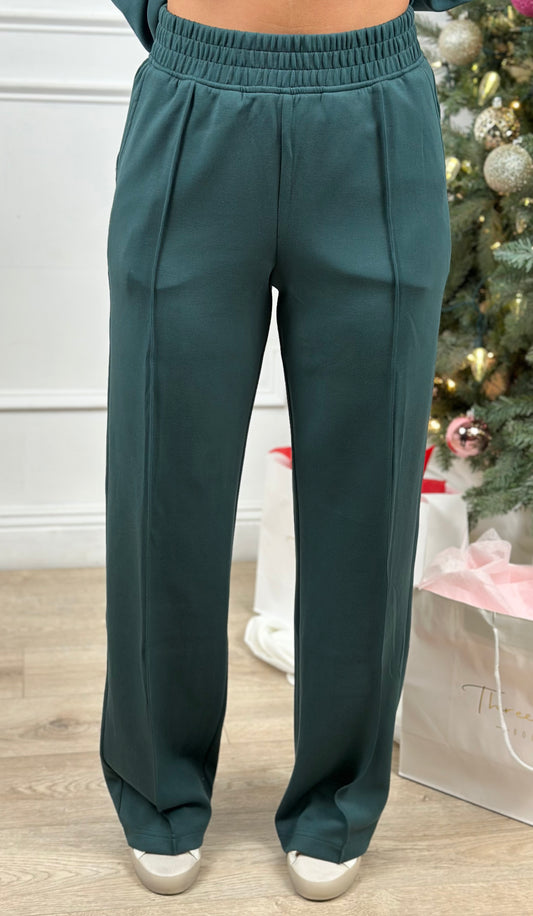 Suba Pintuck Pants, Midnight Green