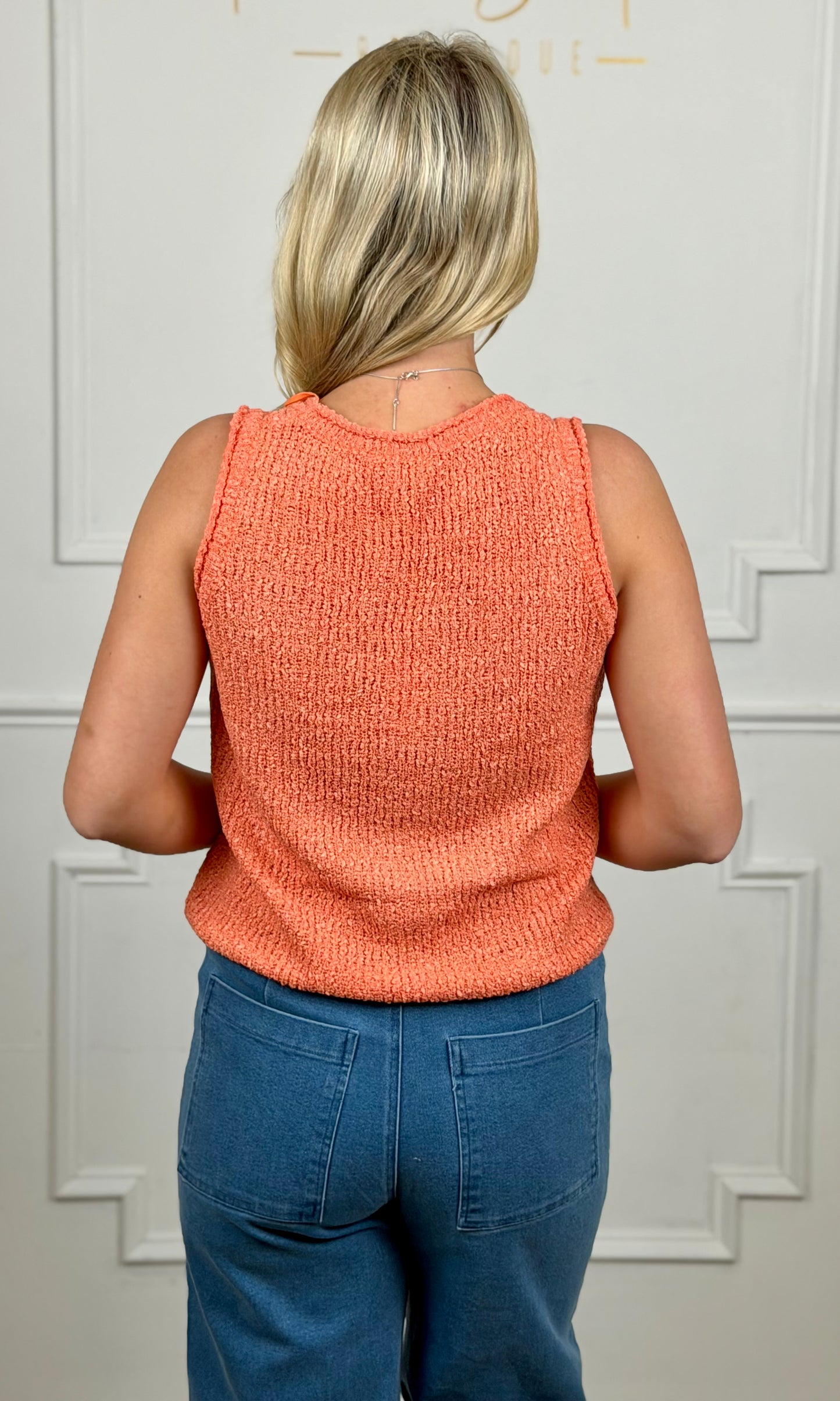 Textured Sweater Tank , Sunkist