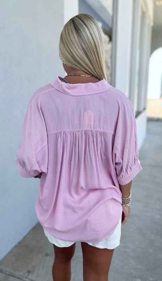 Pink Dolman 1/2 Sleeve Top