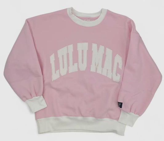 Lulu Mac Color Block Pink/White Sweatshirt