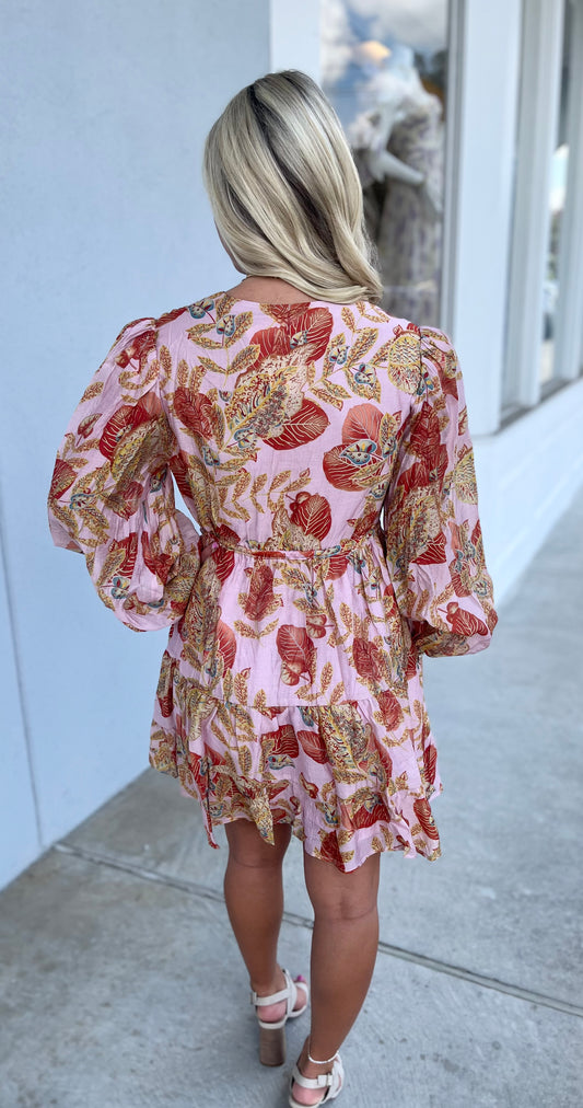 Pink Mix Long Sleeve Dress