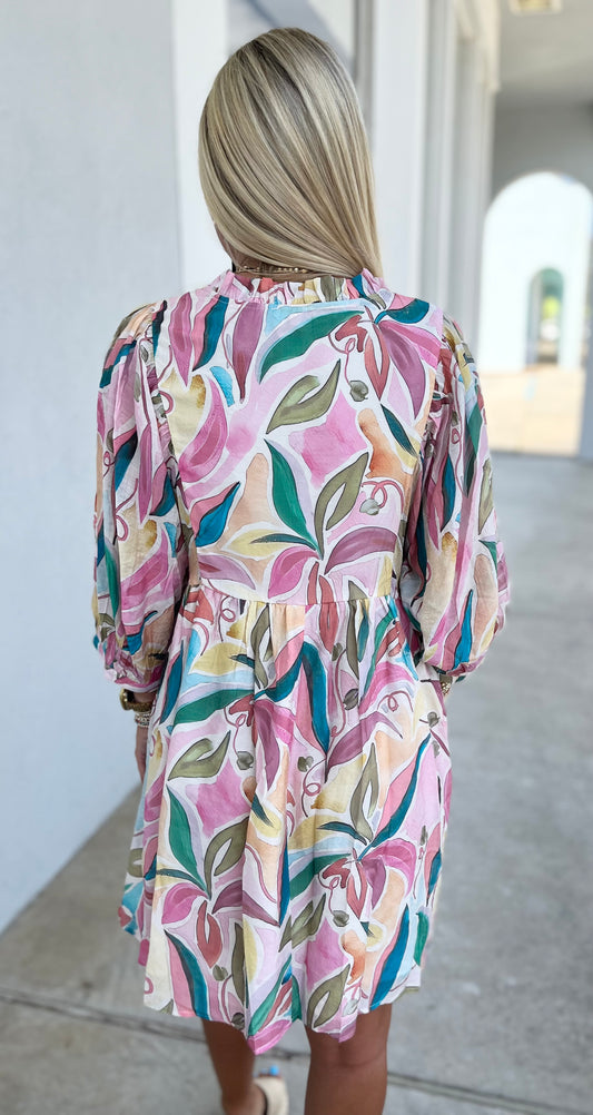 Pink Watercolor Dress