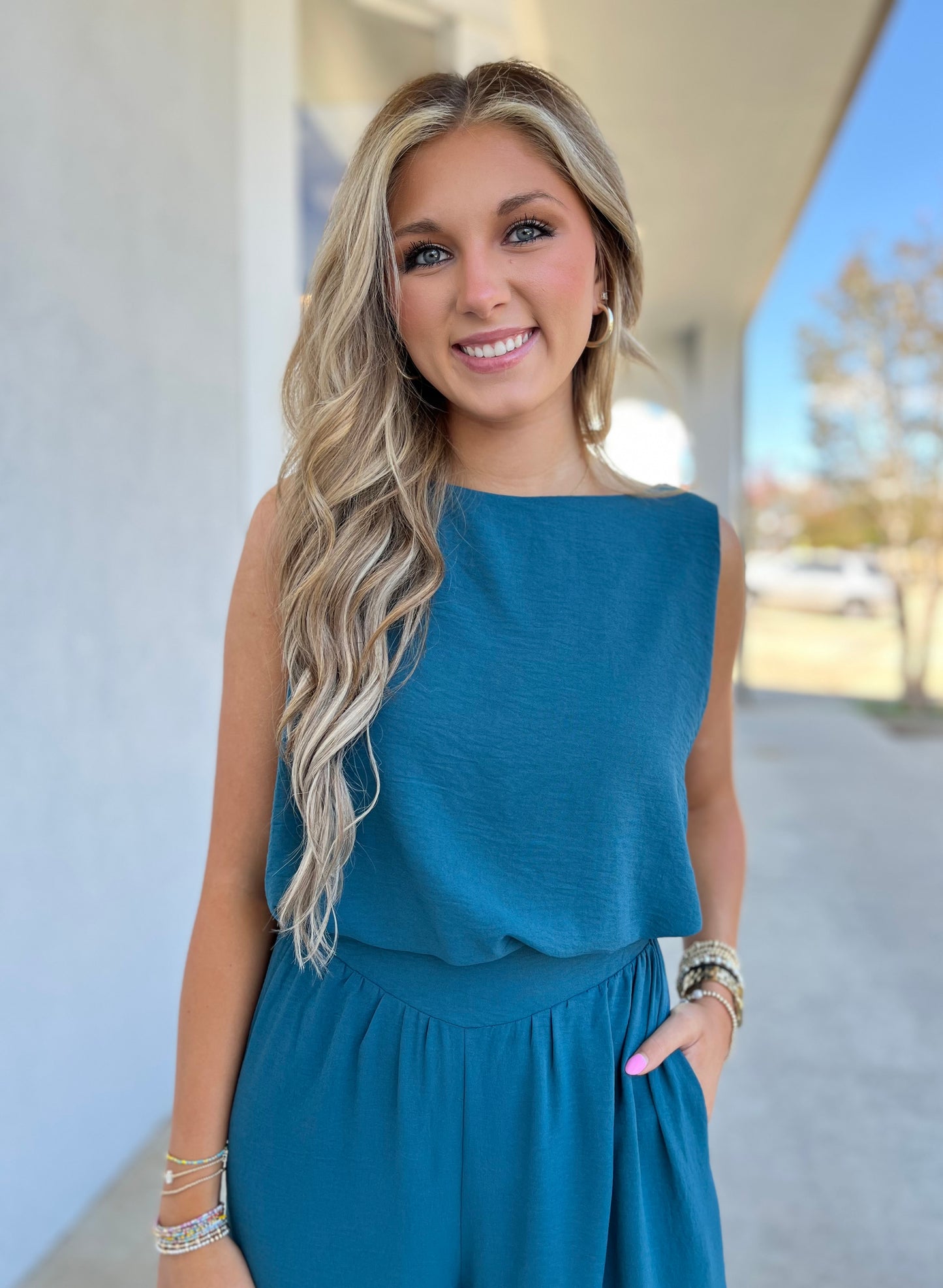 Teal Sleeveless Top