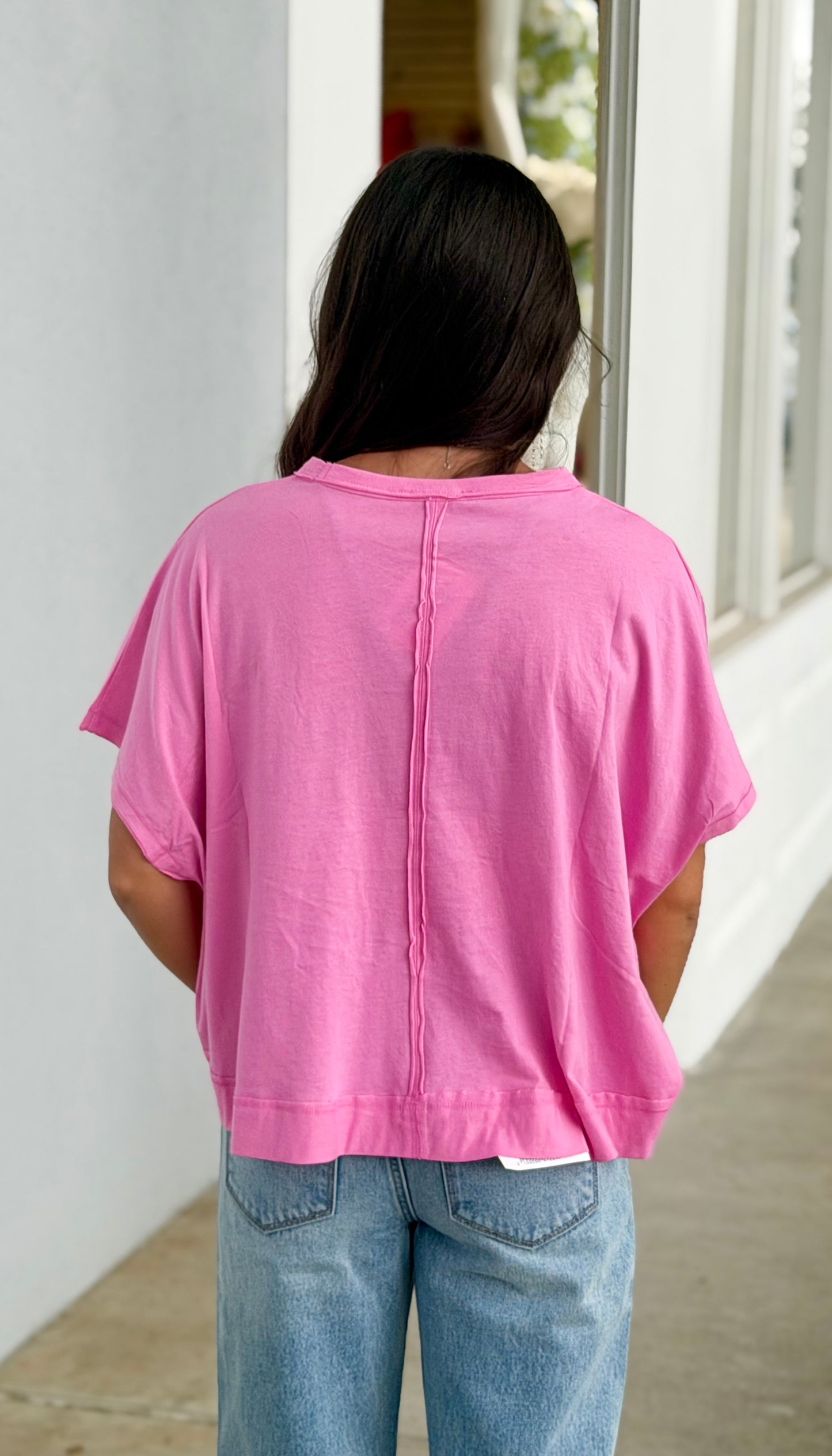 Oversized Boxy Top, Candy Pink