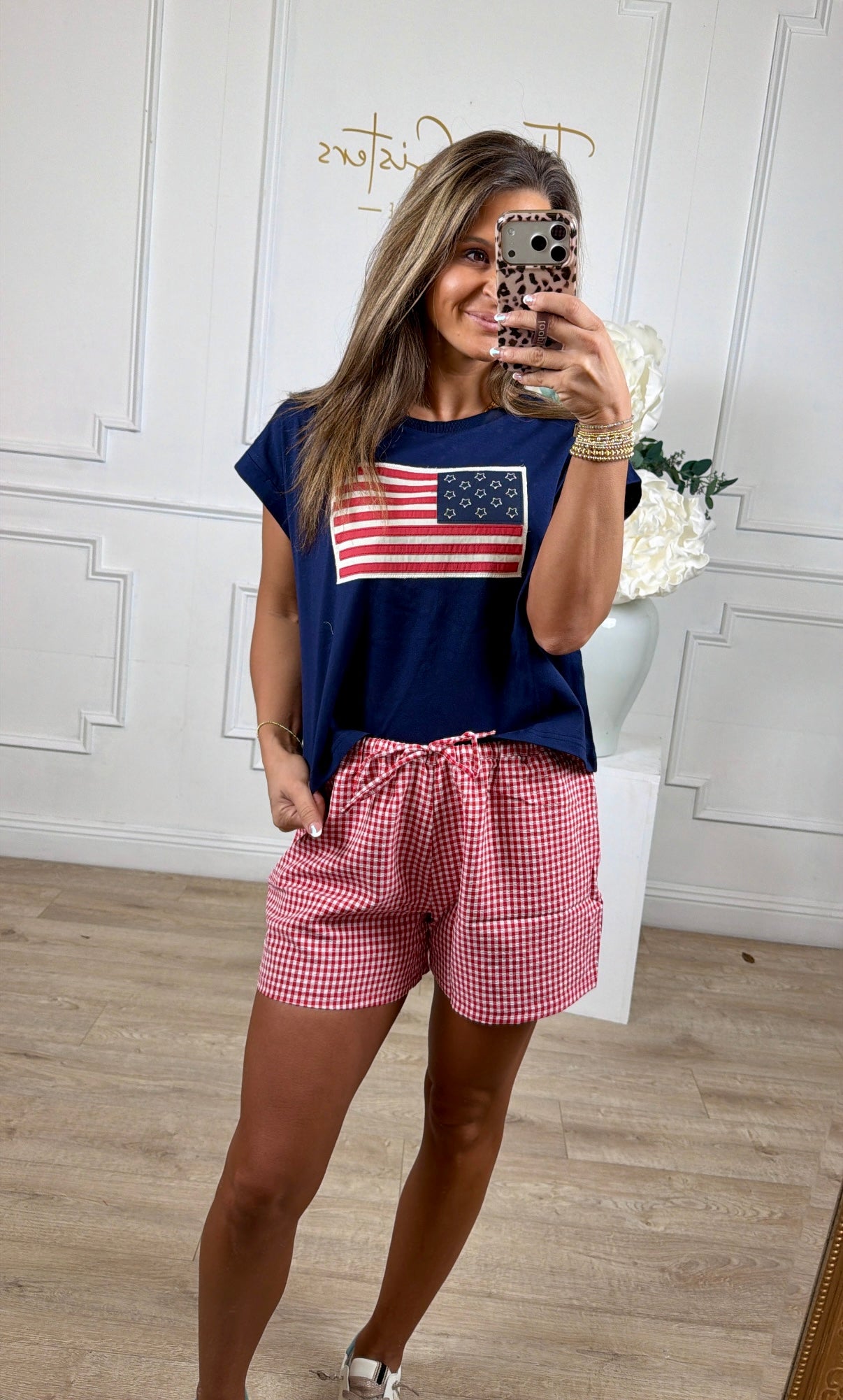 Flag Patch Tee, Navy