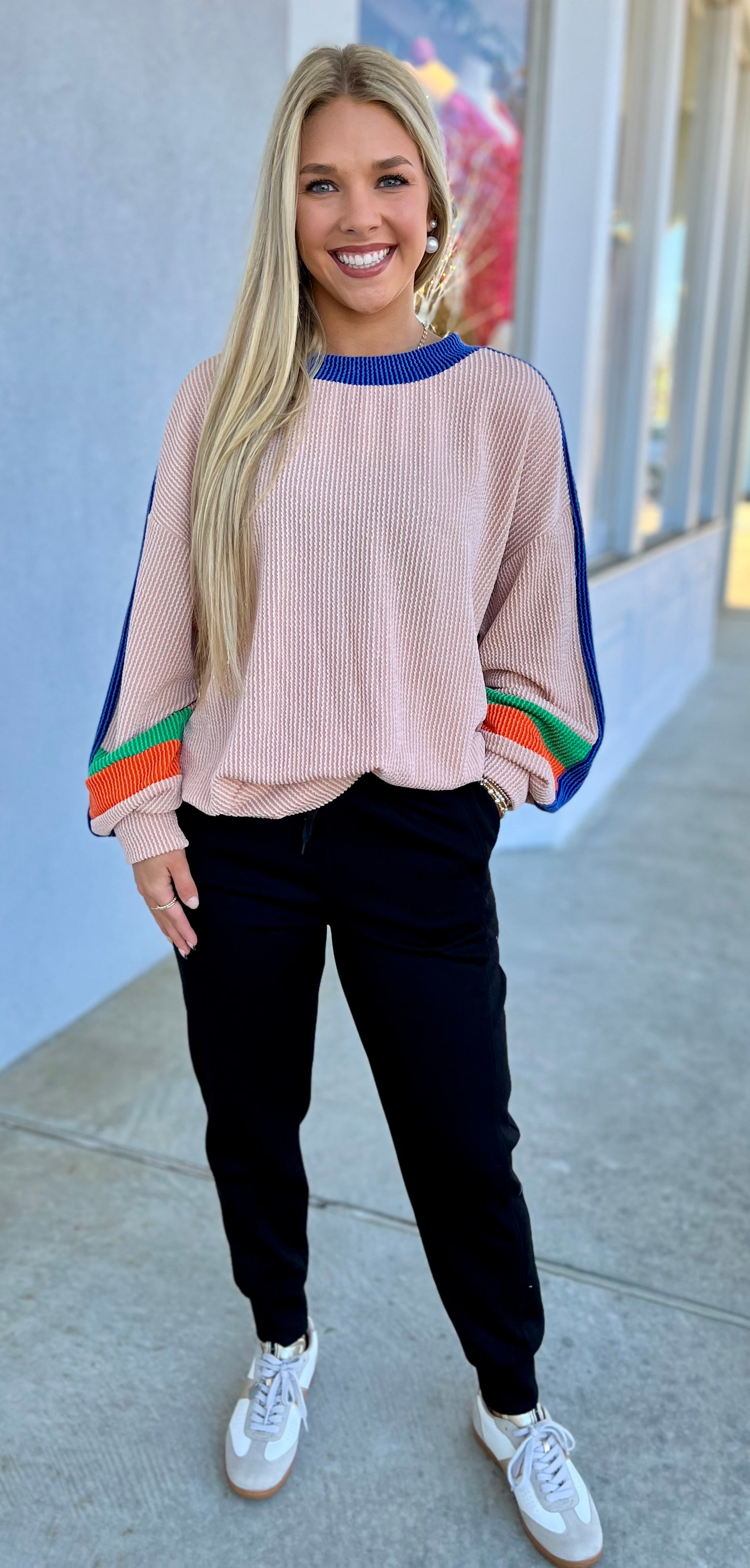 Nude Colorblock Pullover