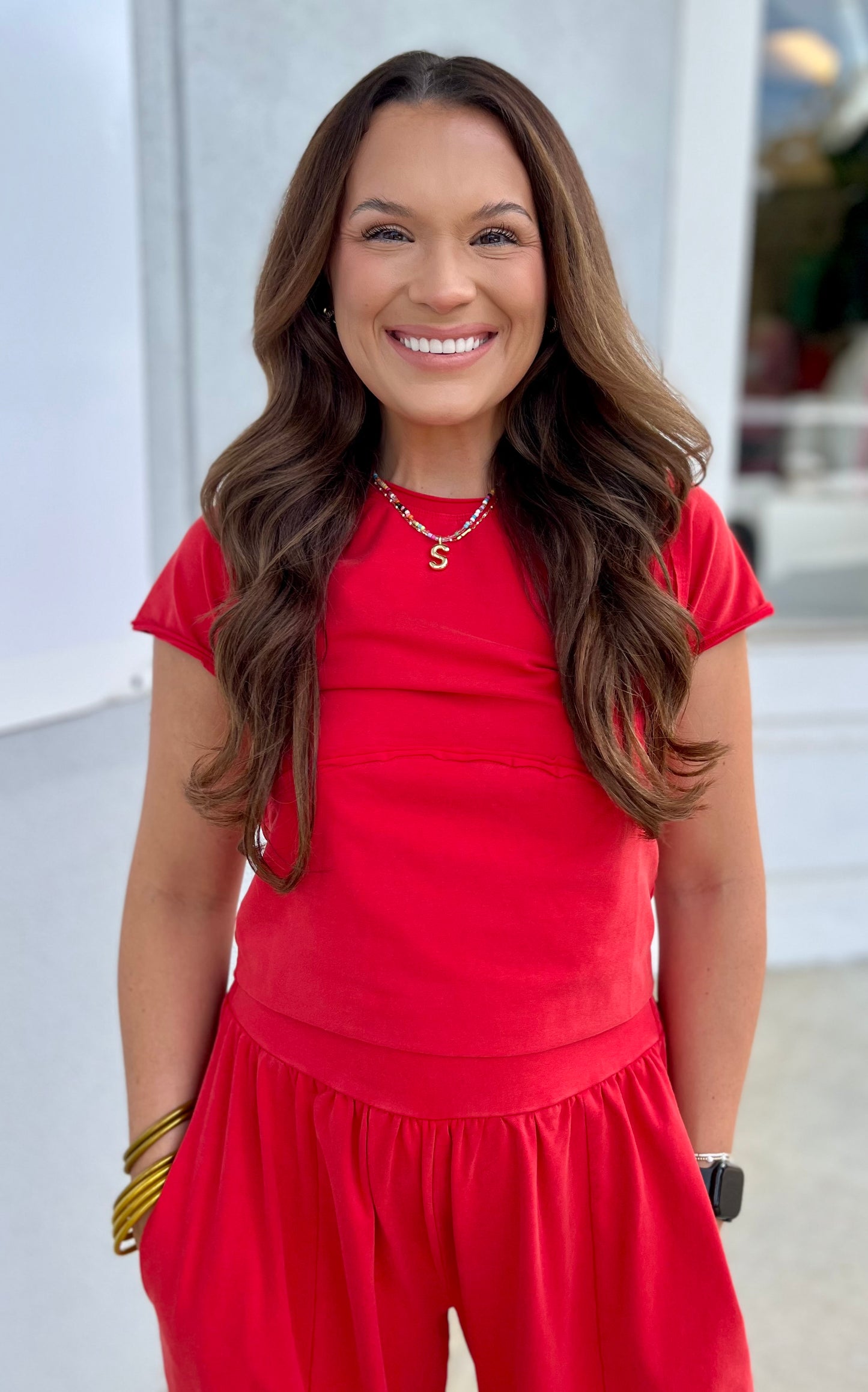 Red Mineral Washed Crop T Shirt