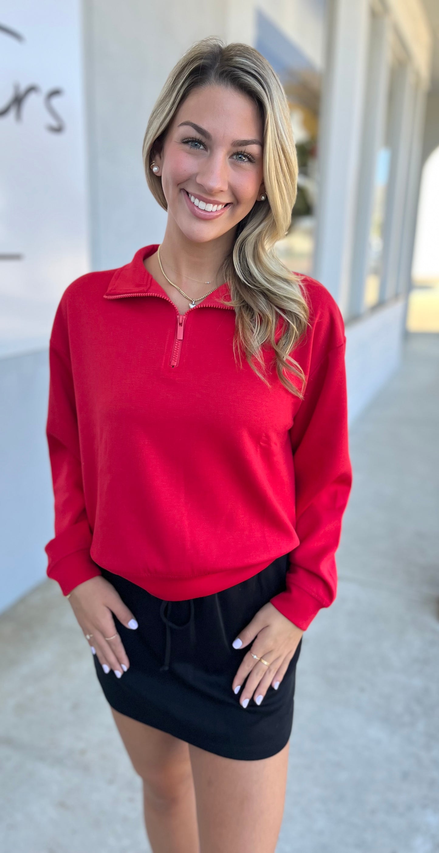 Scuba Half Zip Pullover, Ruby