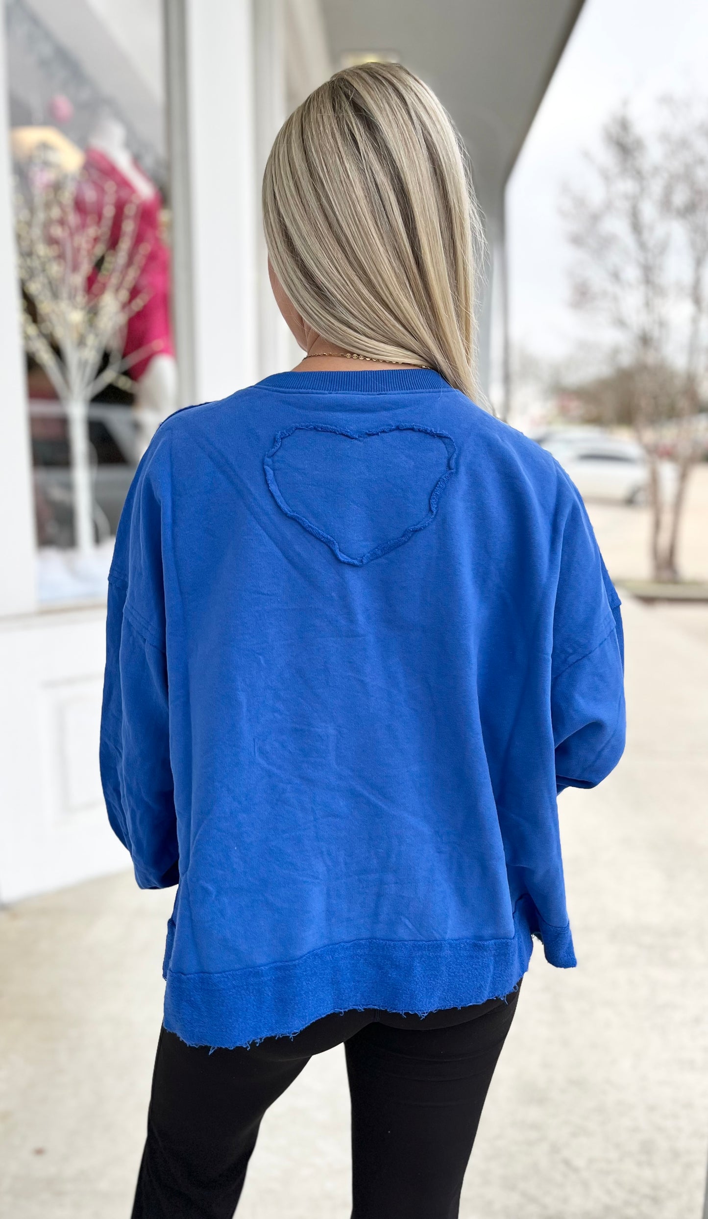 Royal Heart Patch Washed Sweatshirt