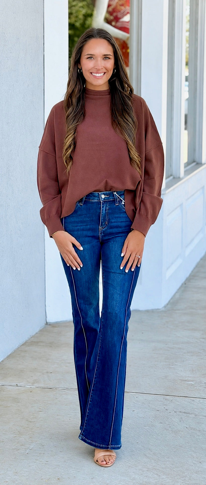 Espresso Mock Neck Pullover
