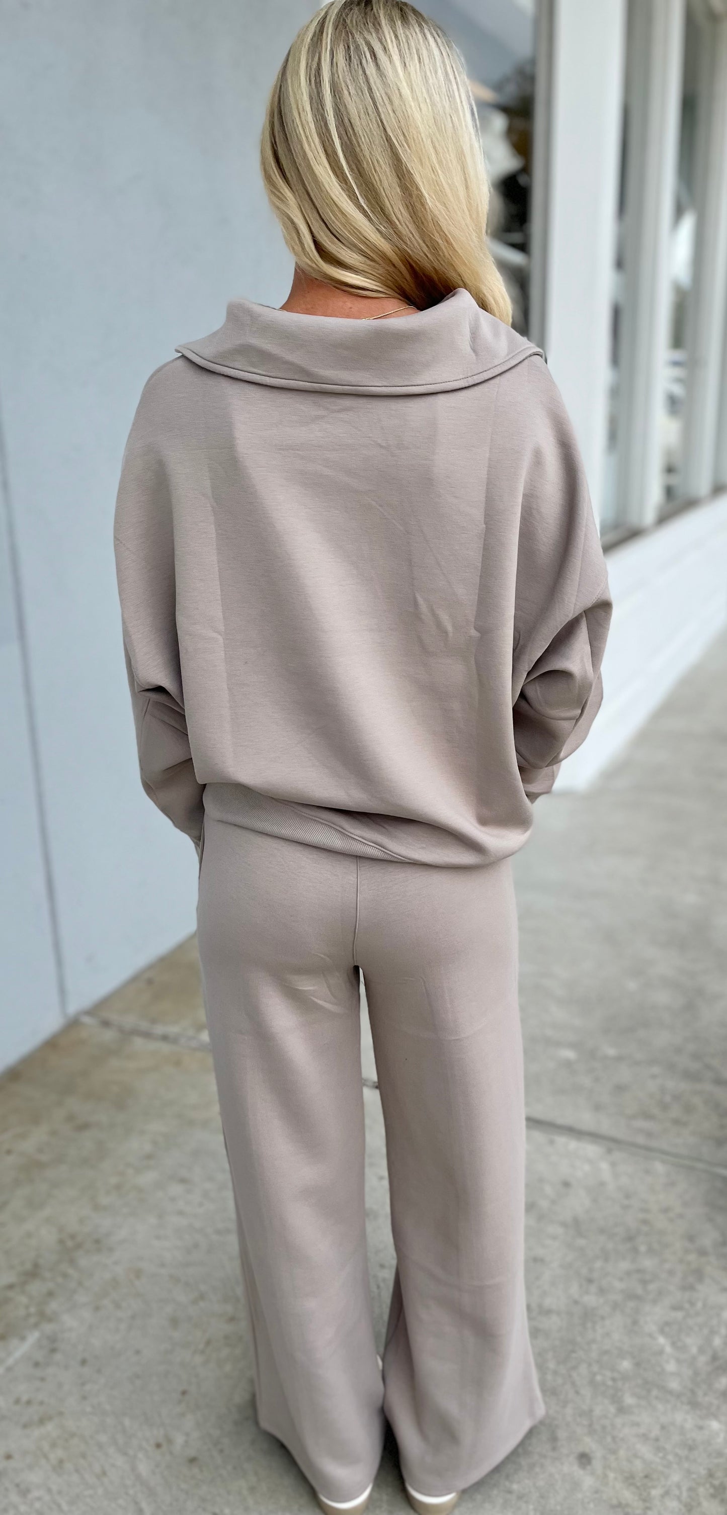 Scuba Collared Pullover & Pants SET, Ash Mocha