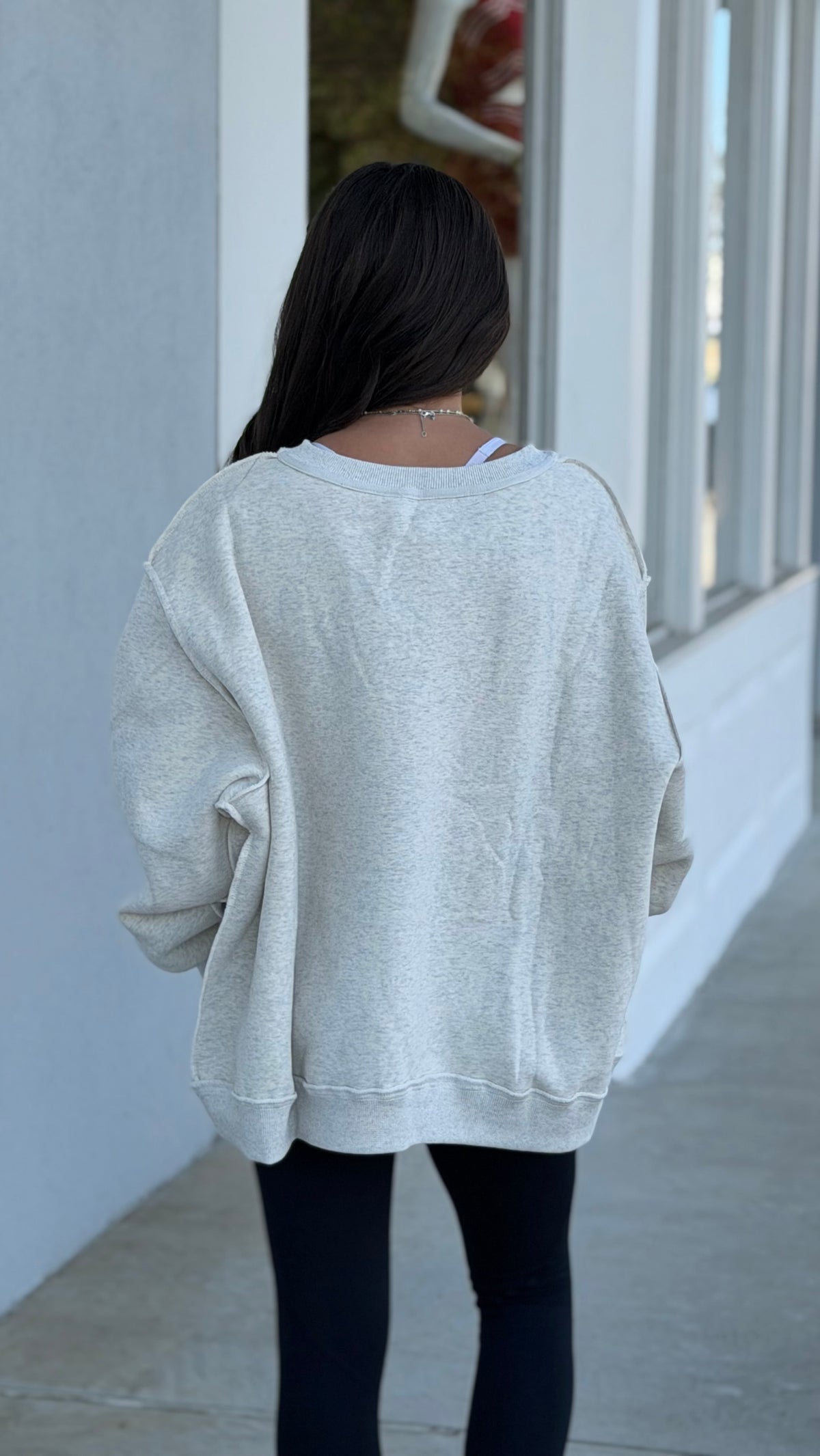Ash Grey/Vintage Blue Jesus Split Neck Sweatshirt(reversible)