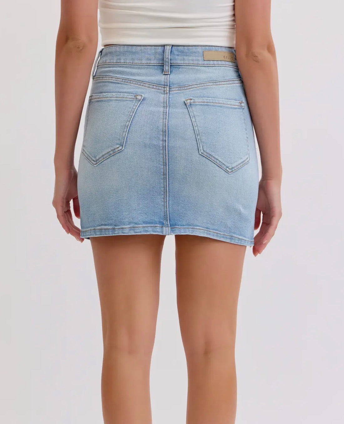 Light Basic Mid Waisted Mini Skirt