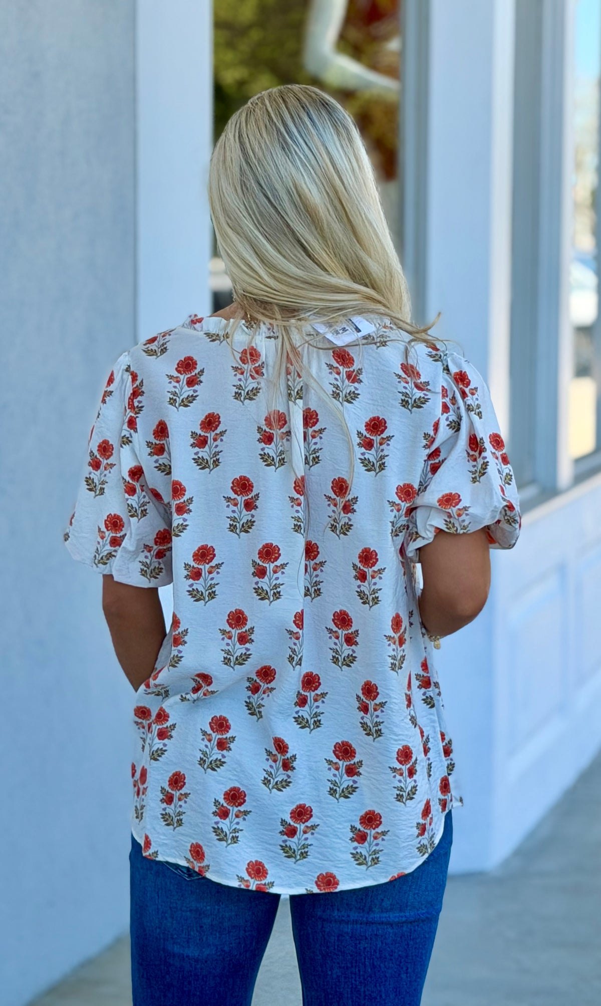 Floral Puff Sleeve Blouse