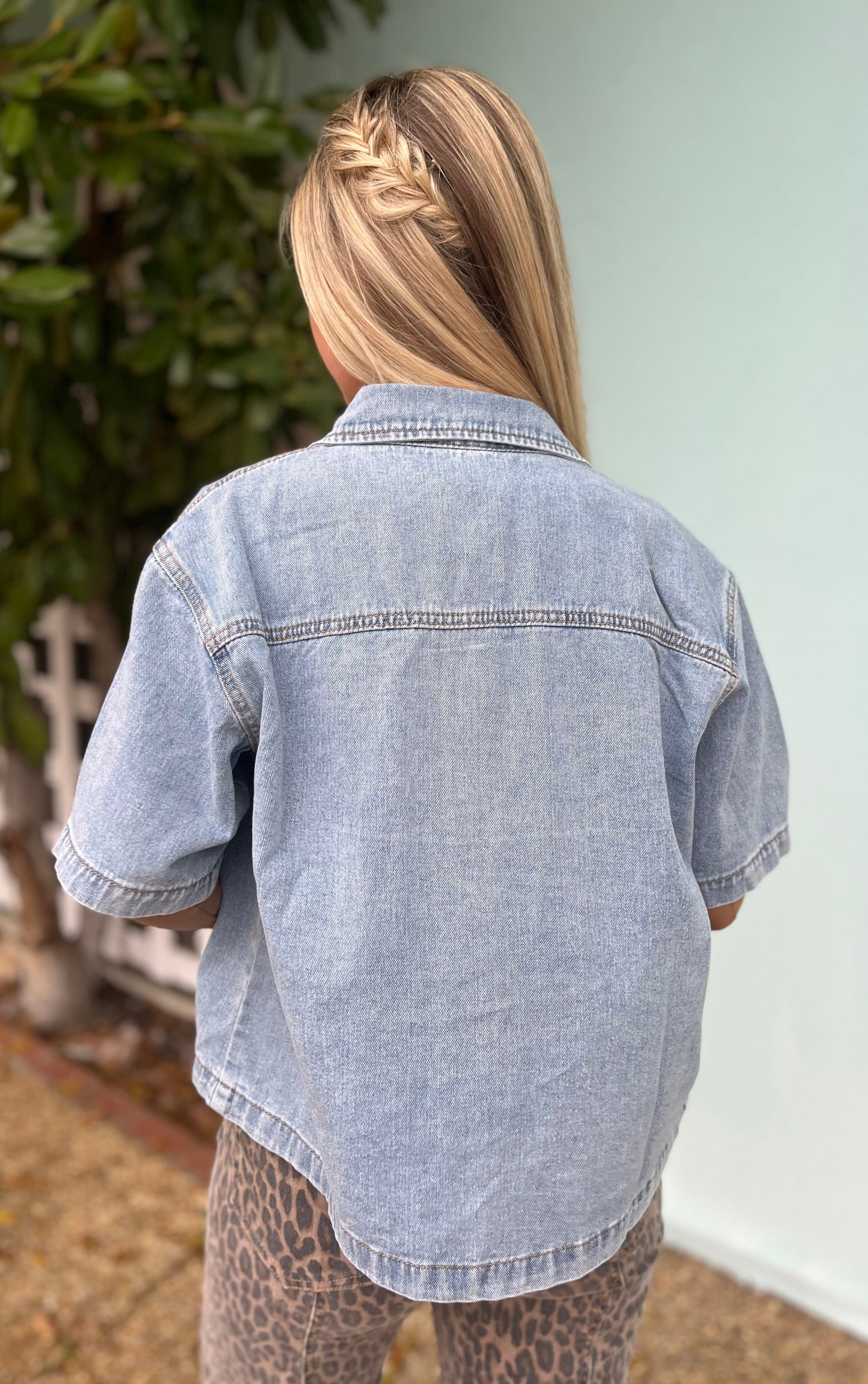 Denim Boxy Denim Button Up Shirt