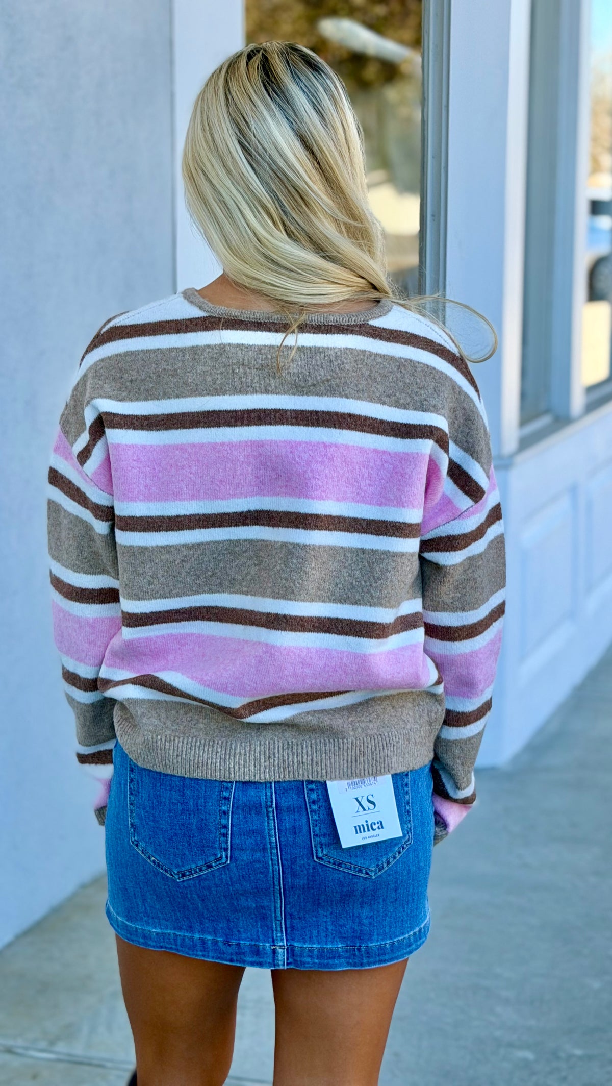 Berry Striped Cardigan