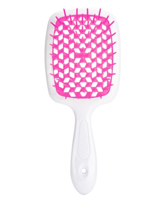 Detangling Hair Massage Brush, White/Pink