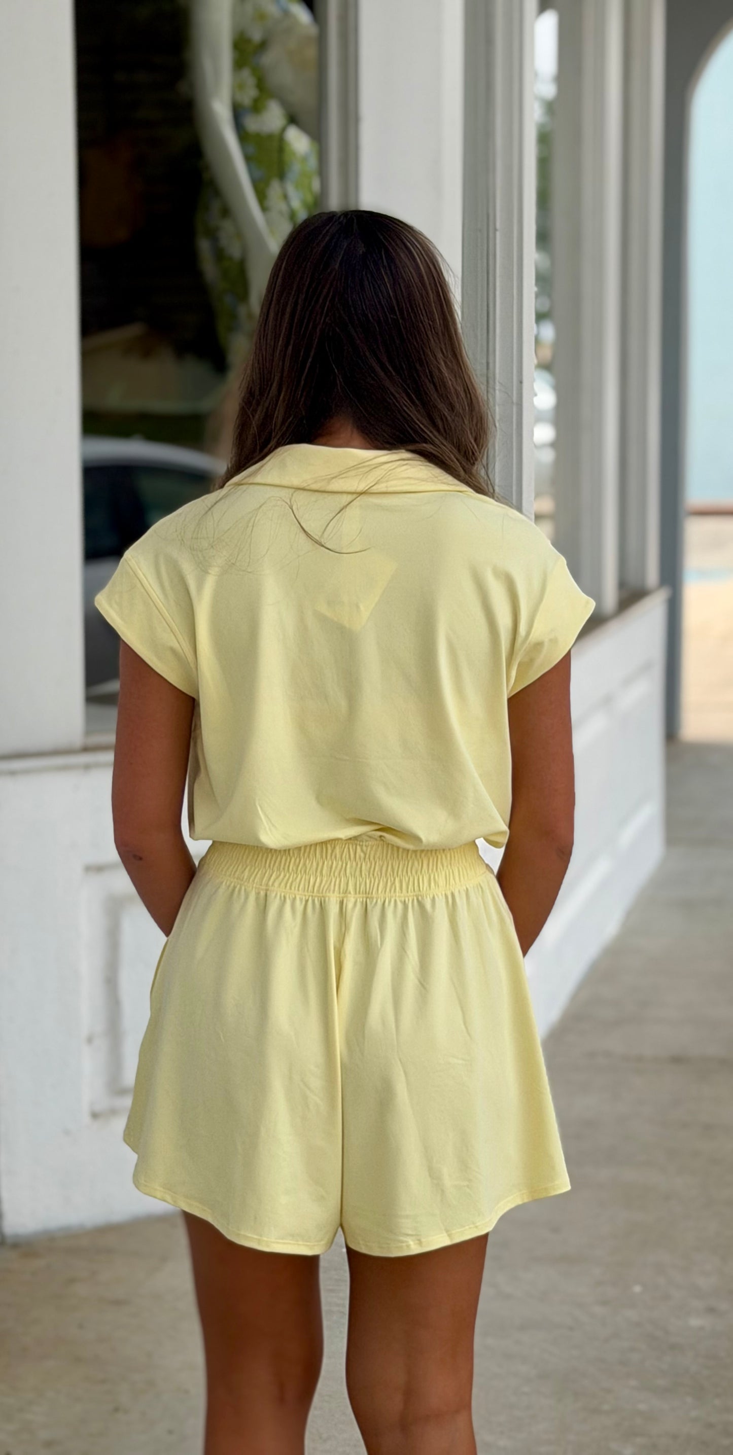 Butter Soft Collar Tennis Romper, Lemonilla