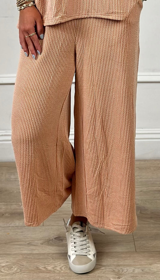 Pumpkin Textured Capri Pants