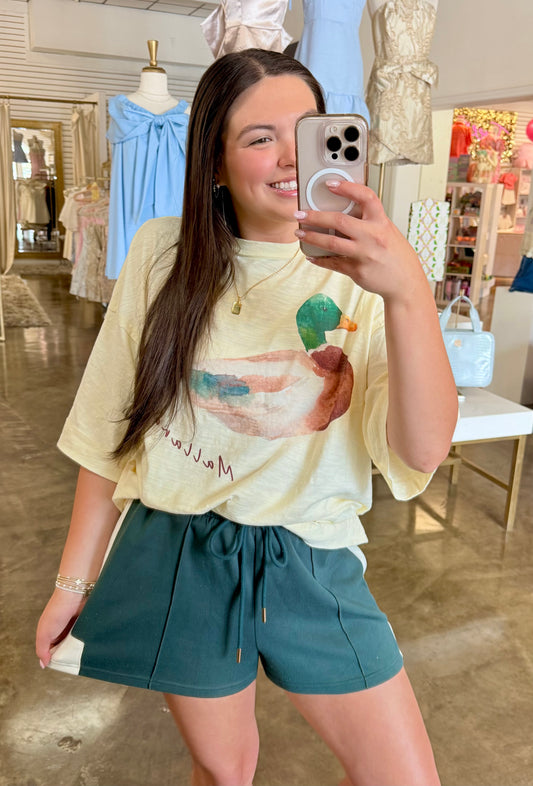 Mallard Duck Oversized Tee, Cream