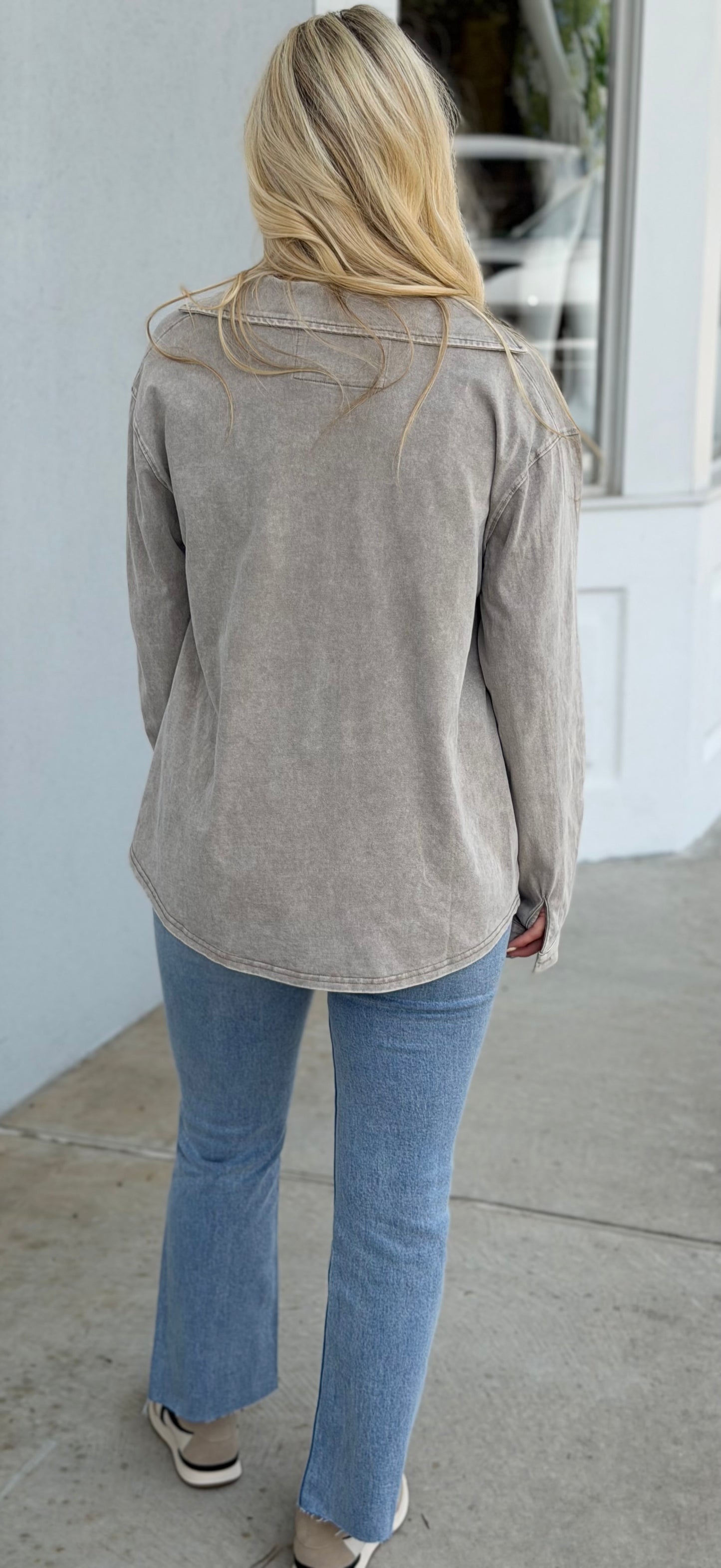High Rise Raw Hem Kick Flare Ambient
