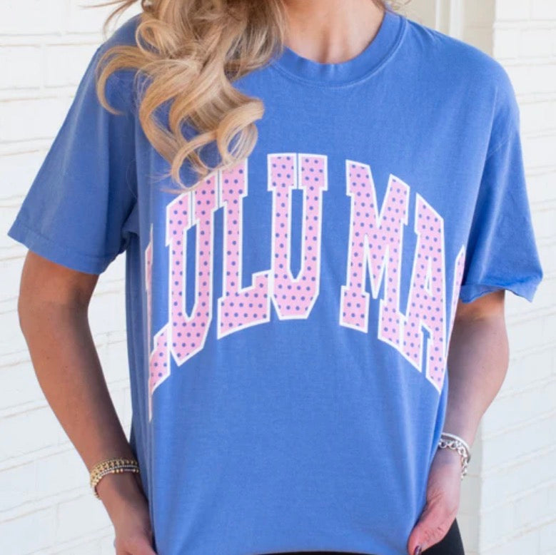 Lulu Mac Polka Dot Tee, Flo Blue