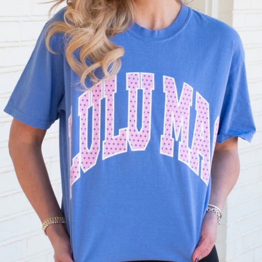 Lulu Mac Polka Dot Tee, Flo Blue