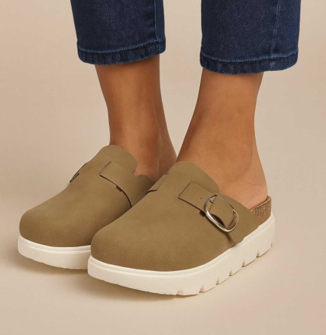 Dark Taupe Chunky Platform Clogs